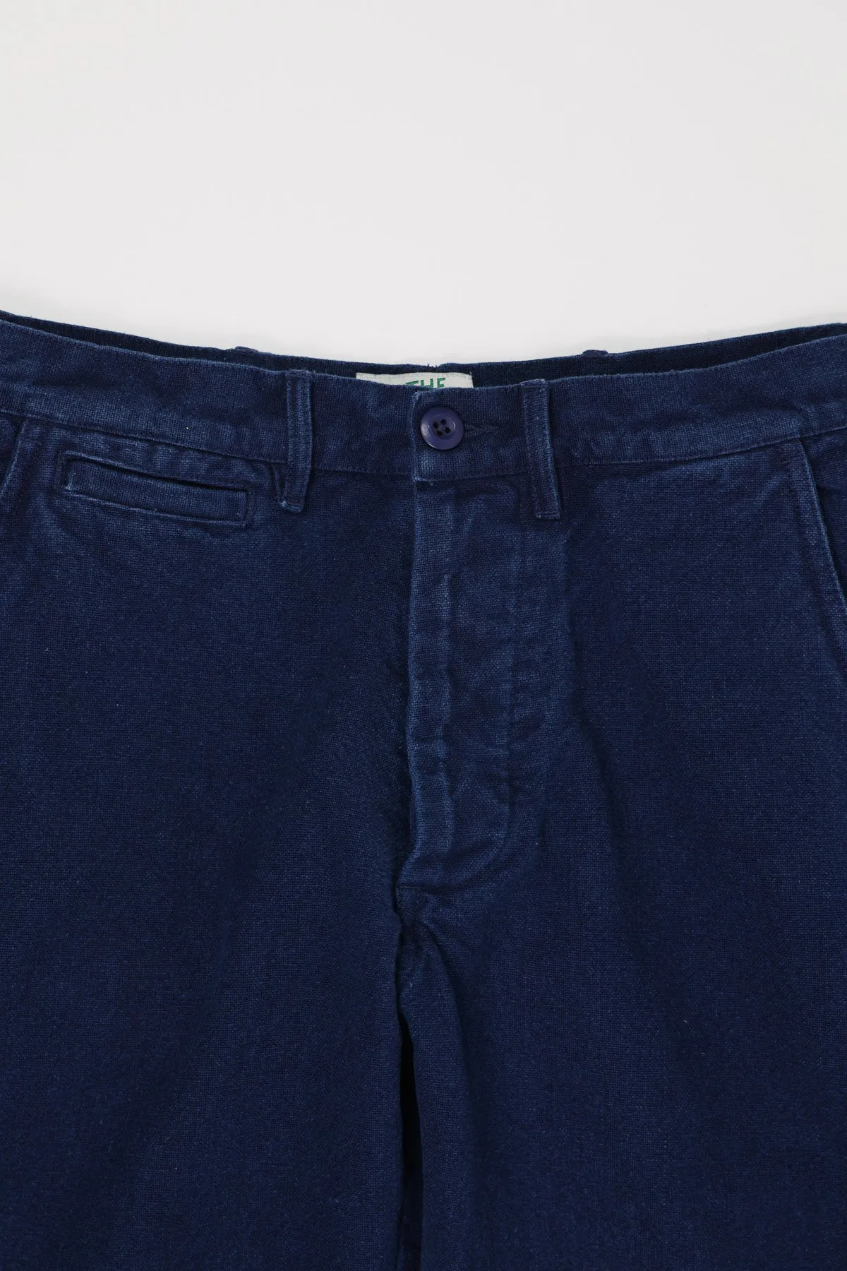 Rustic Plainweave Flat Front Chino - Indigo