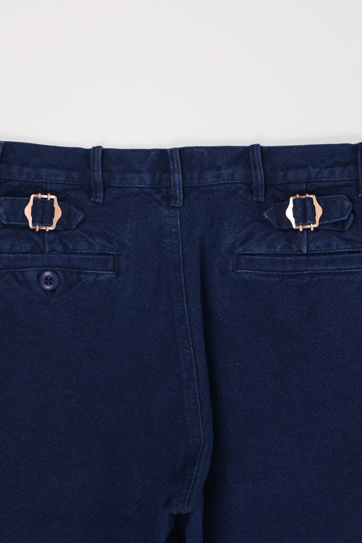 Rustic Plainweave Flat Front Chino - Indigo