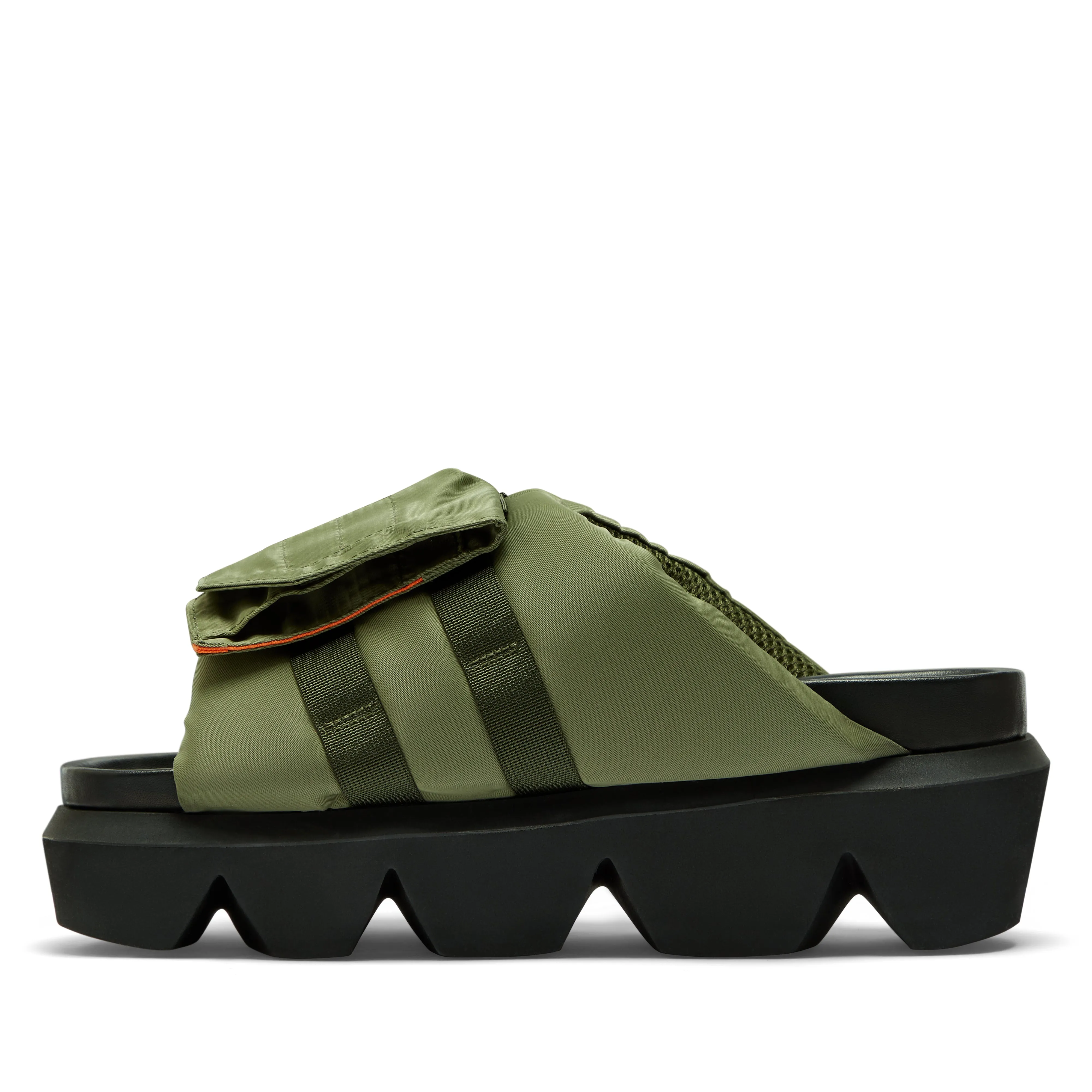 sacai Men’s Pockets Slides  Green