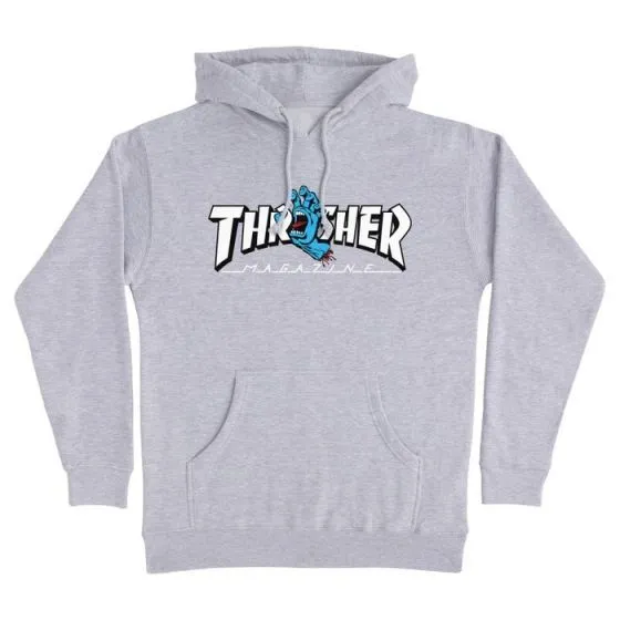 Santa Cruz X Thrasher Screaming Logo Mens Hood - Grey Heather