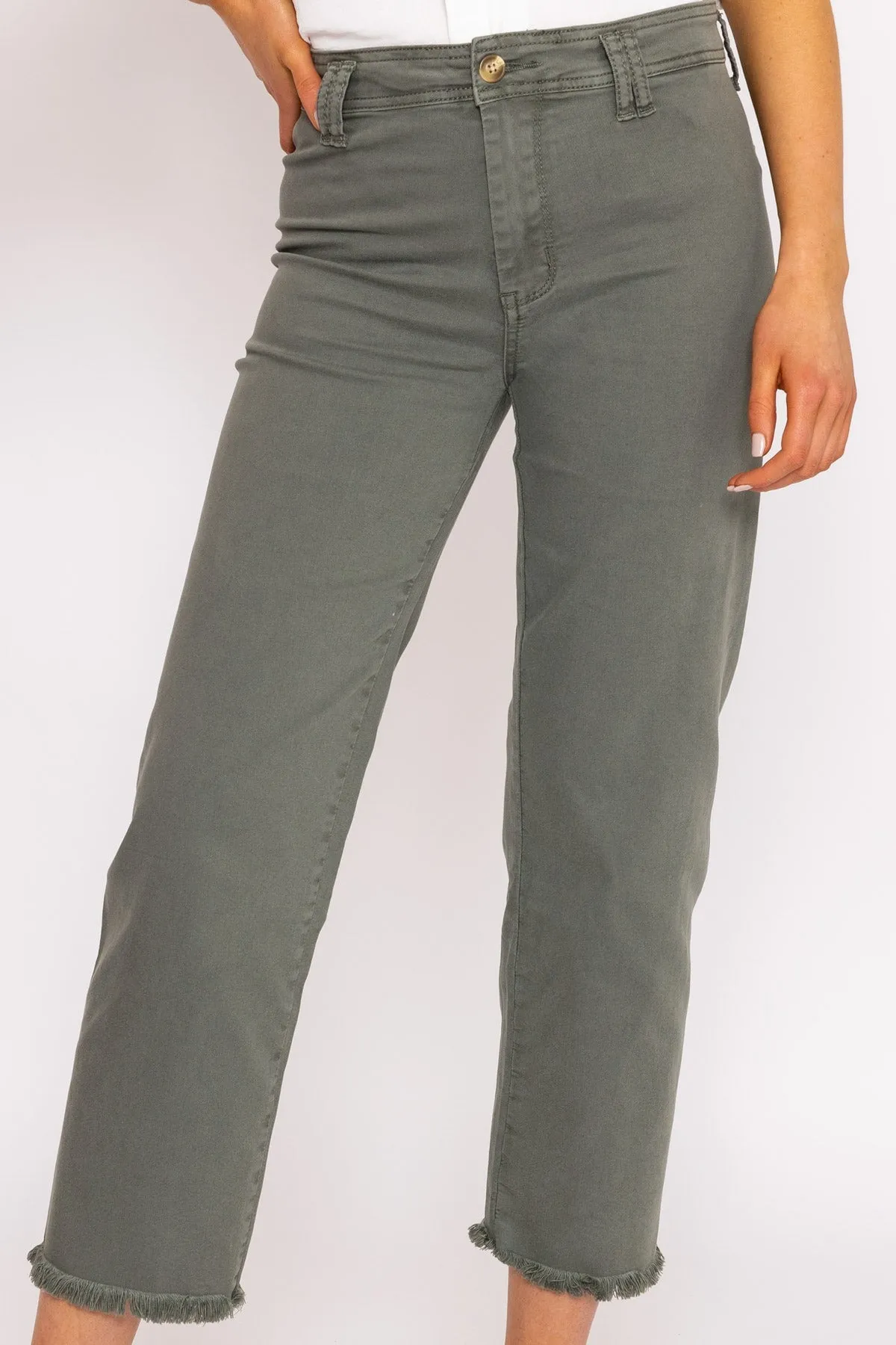 Seamless Hem Jeans in Khaki