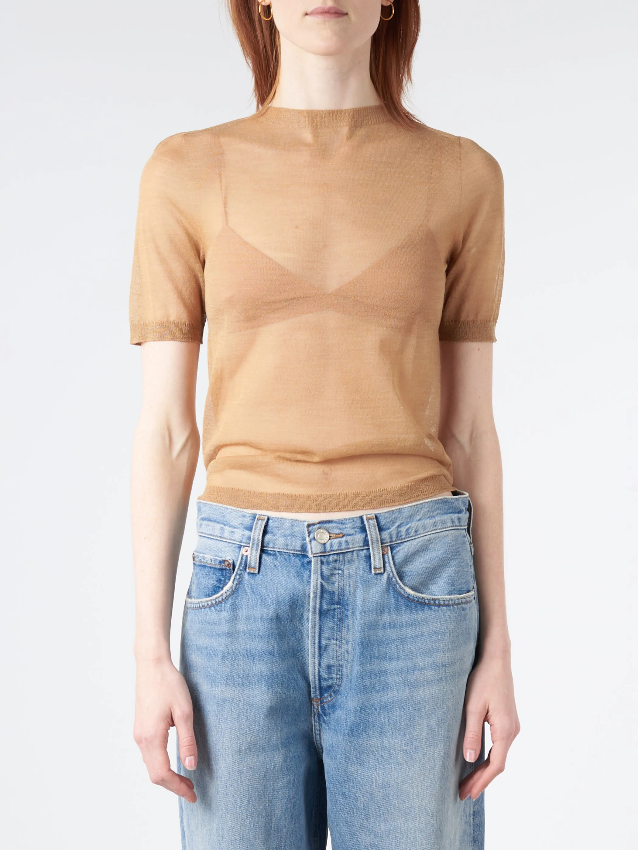 Sheer Knit T-Shirt