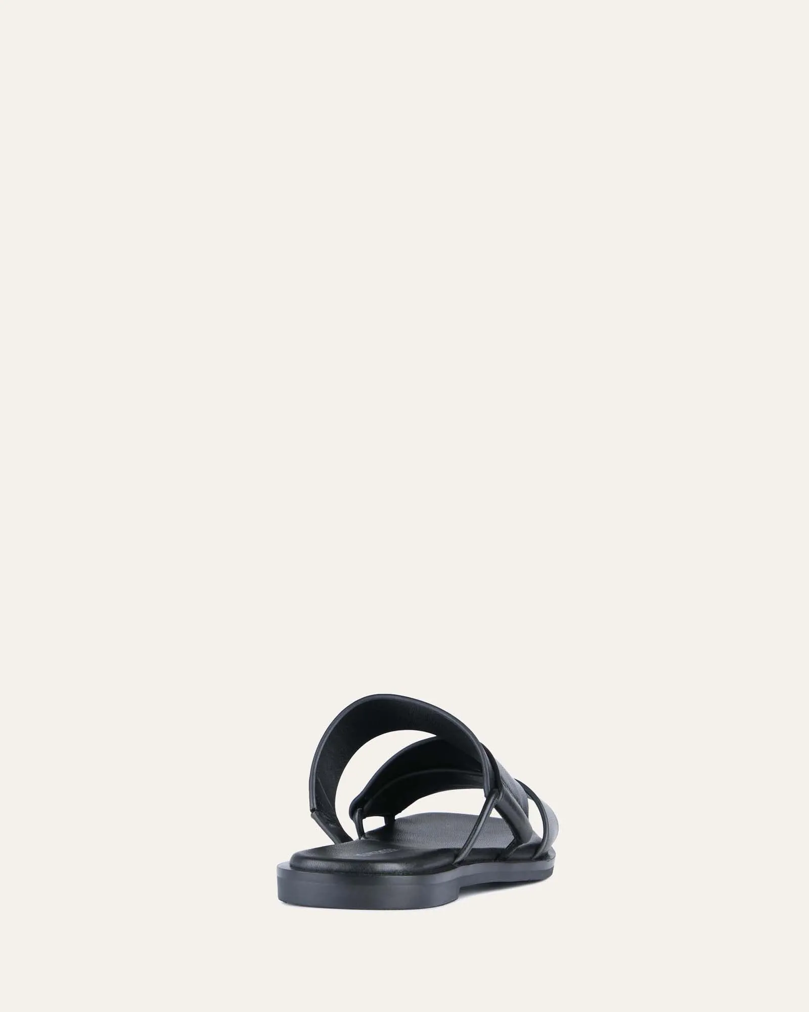 Shelby flat slides black leather