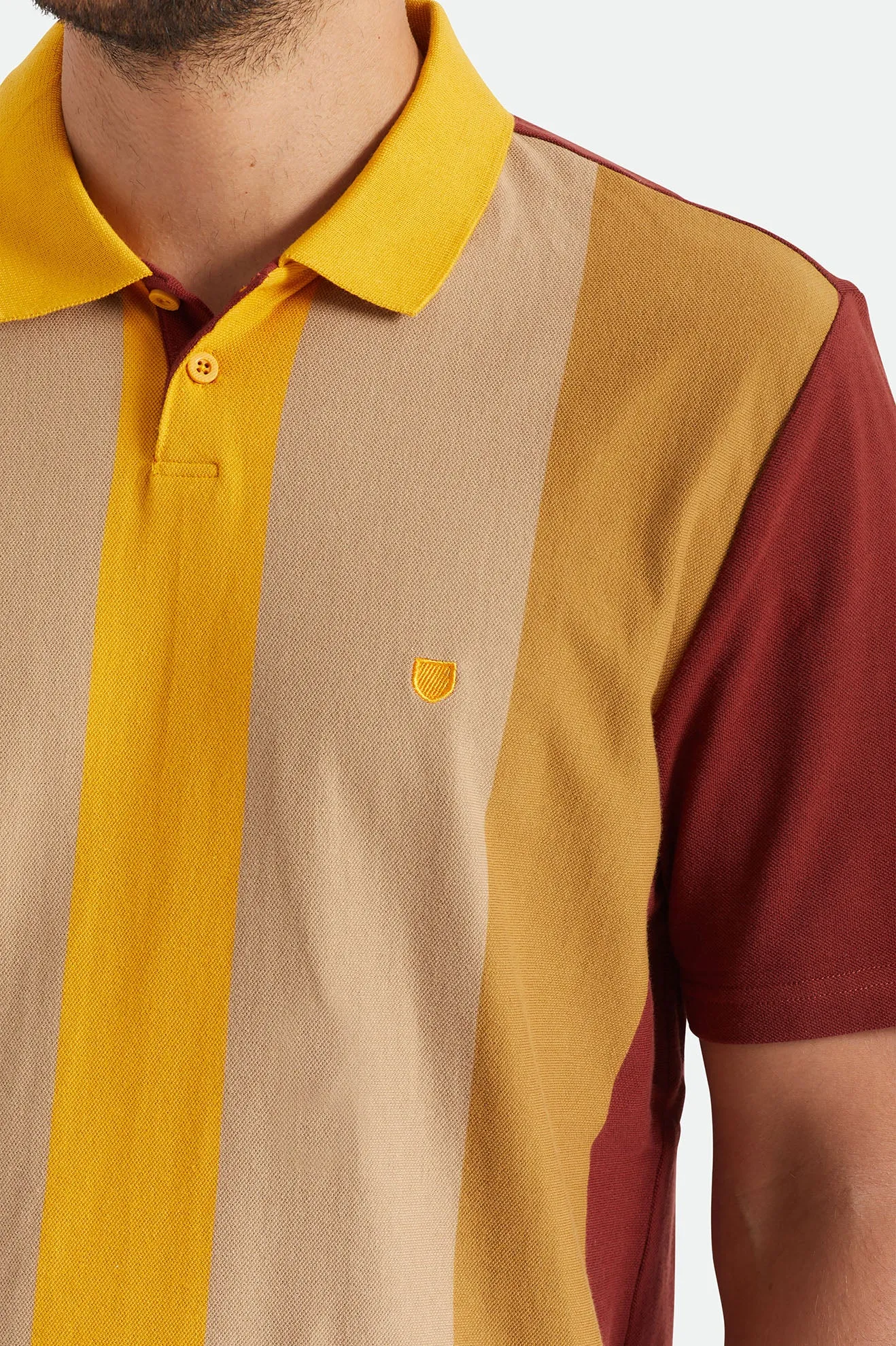 Shield S/S Polo Knit - Golden Glow/Tan/Medal Bronze