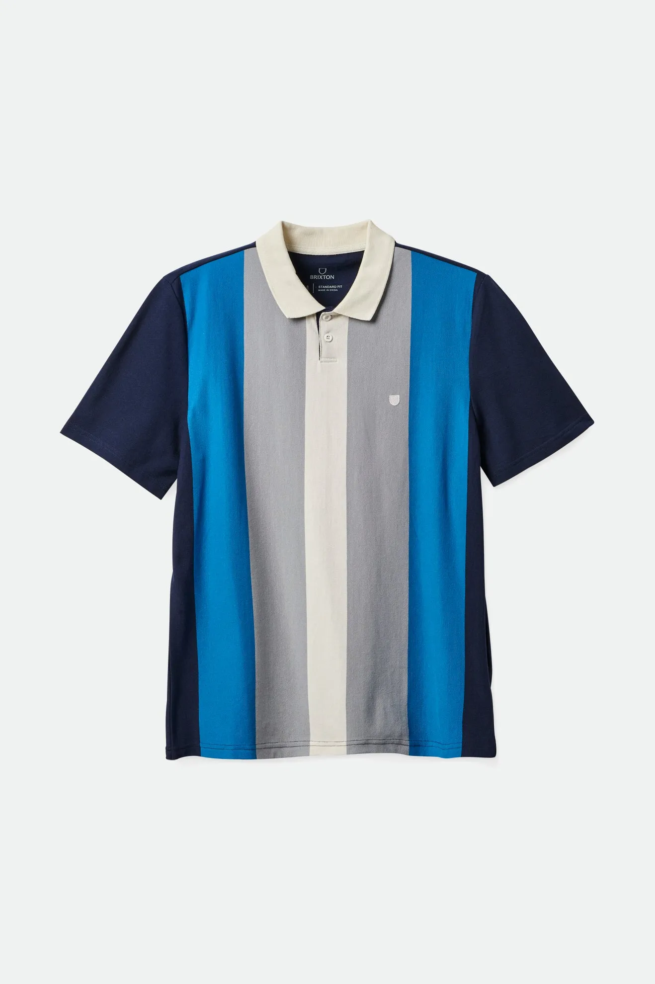 Shield S/S Polo Knit - Off White/Haze/Sky Blue