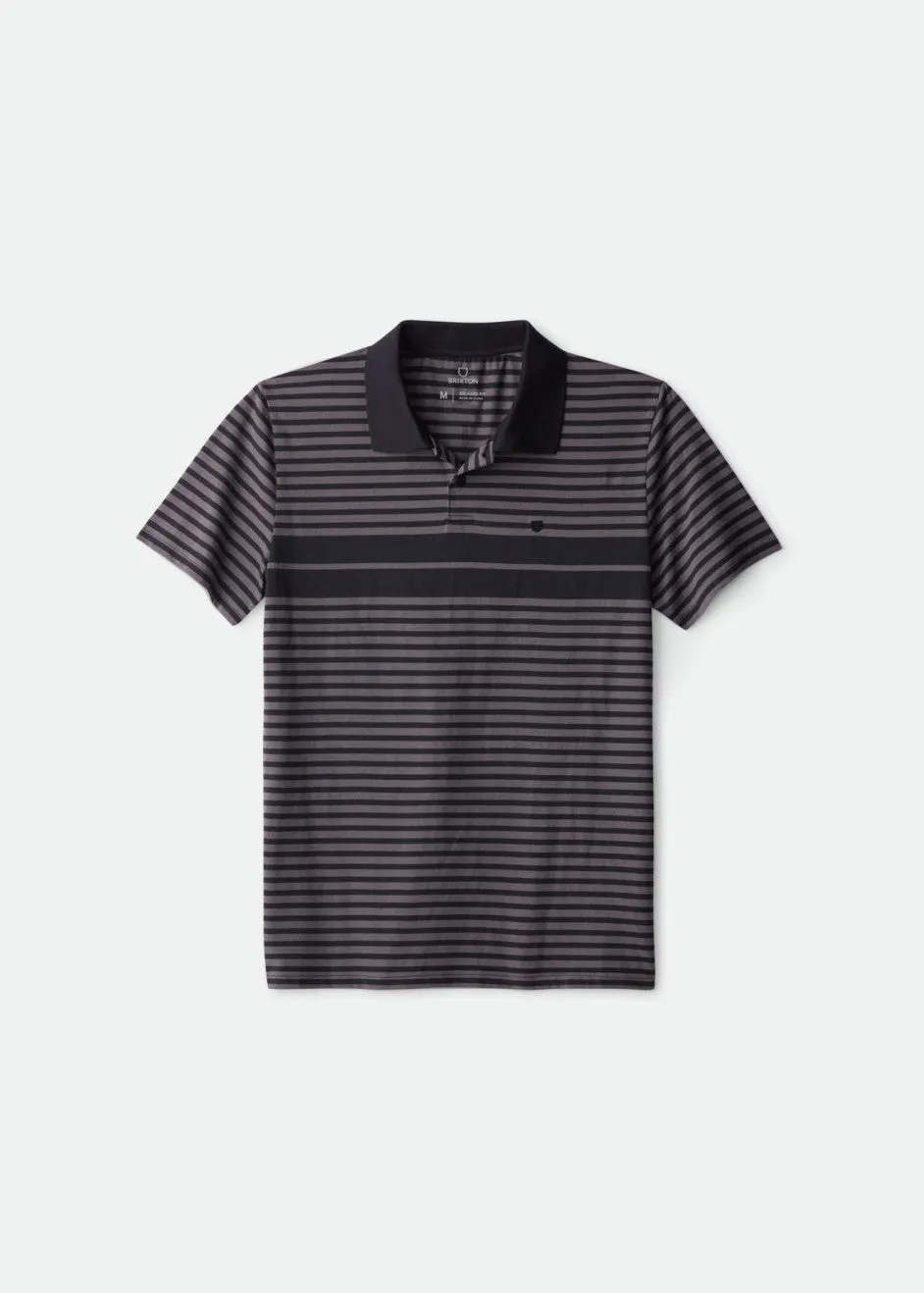 Shield Stripe S/S Polo Utility Knit - Black/Charcoal