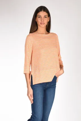 Orange and White Striped Women's T-Shirt C Zero