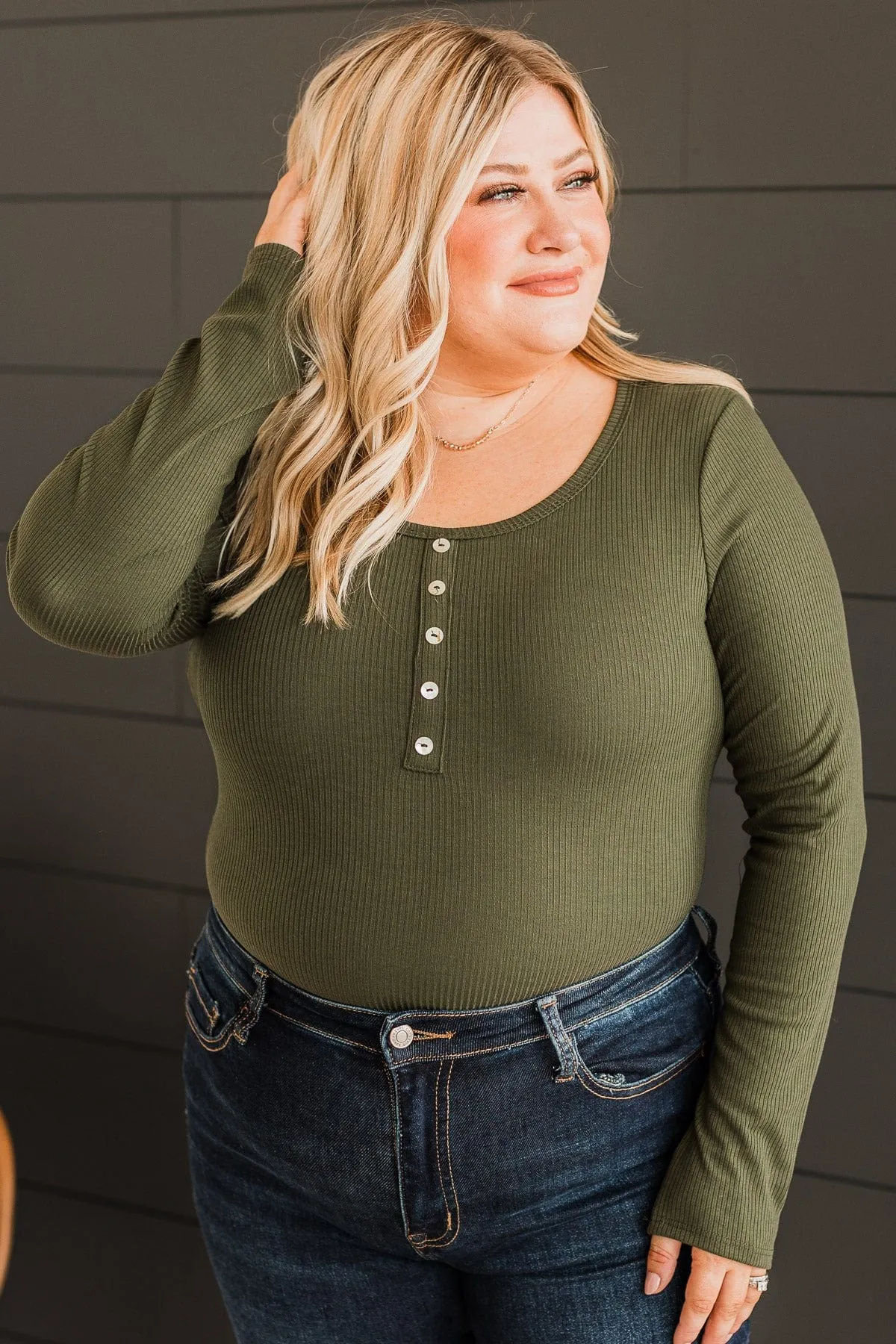 Olive Knit Bodysuit