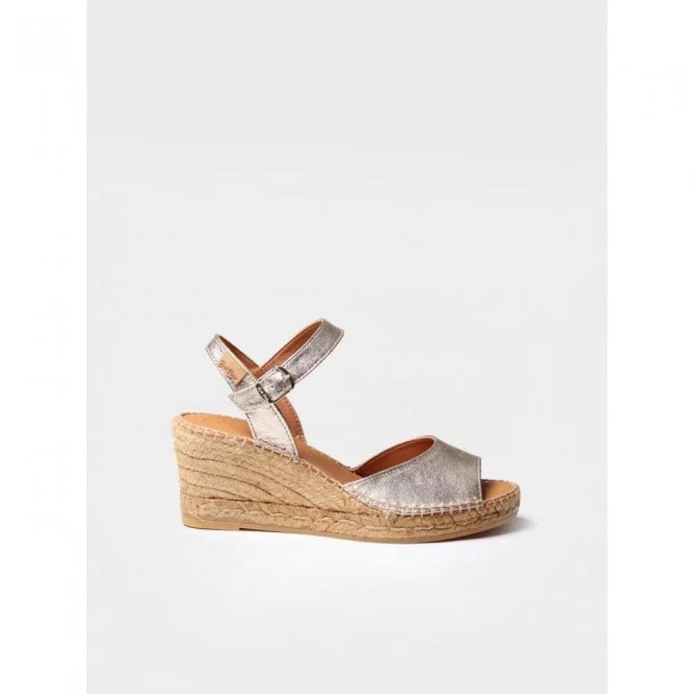 SIA-P Leather Wedge Espadrilles