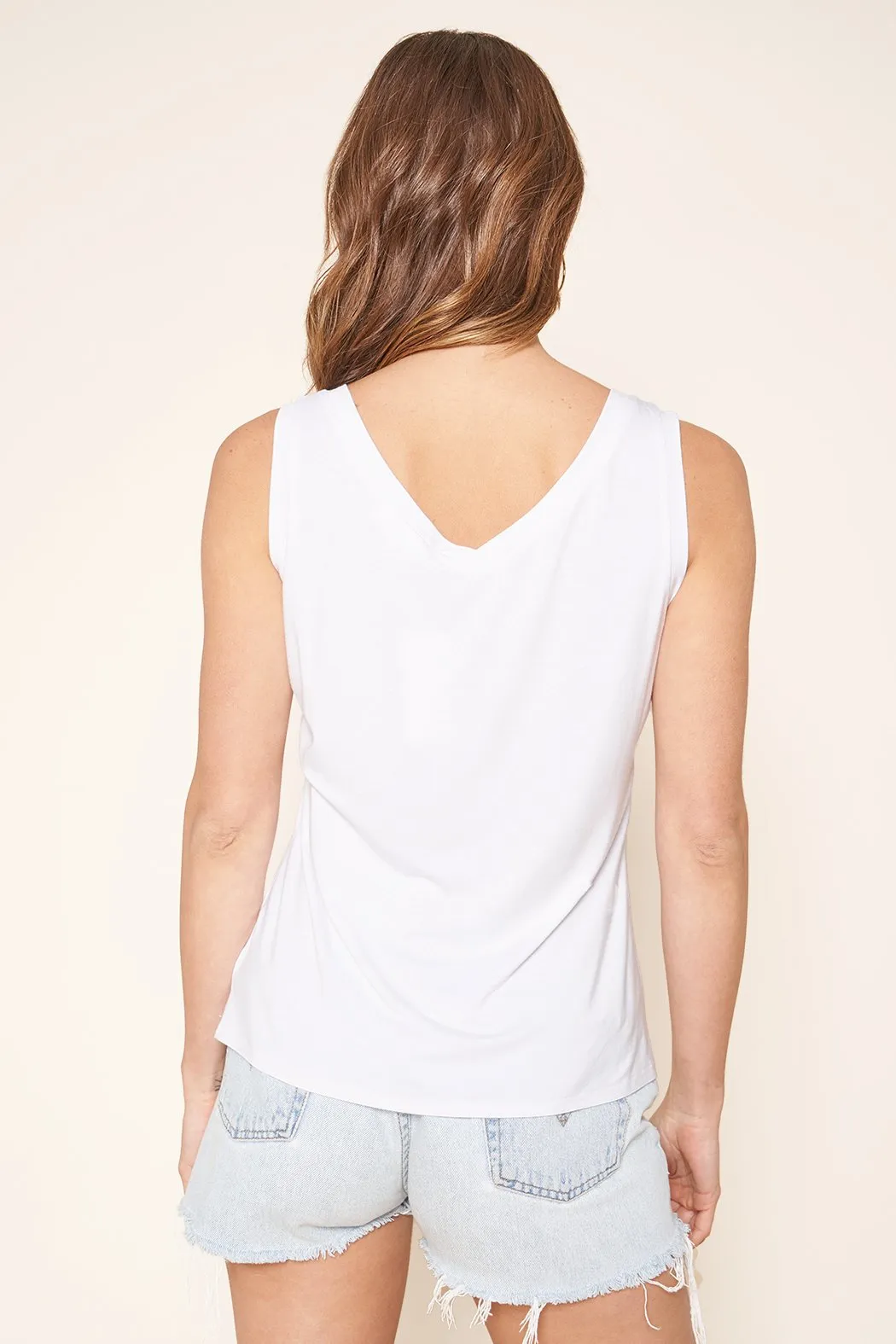 Sienna V-Neck Jersey Knit Tank Top