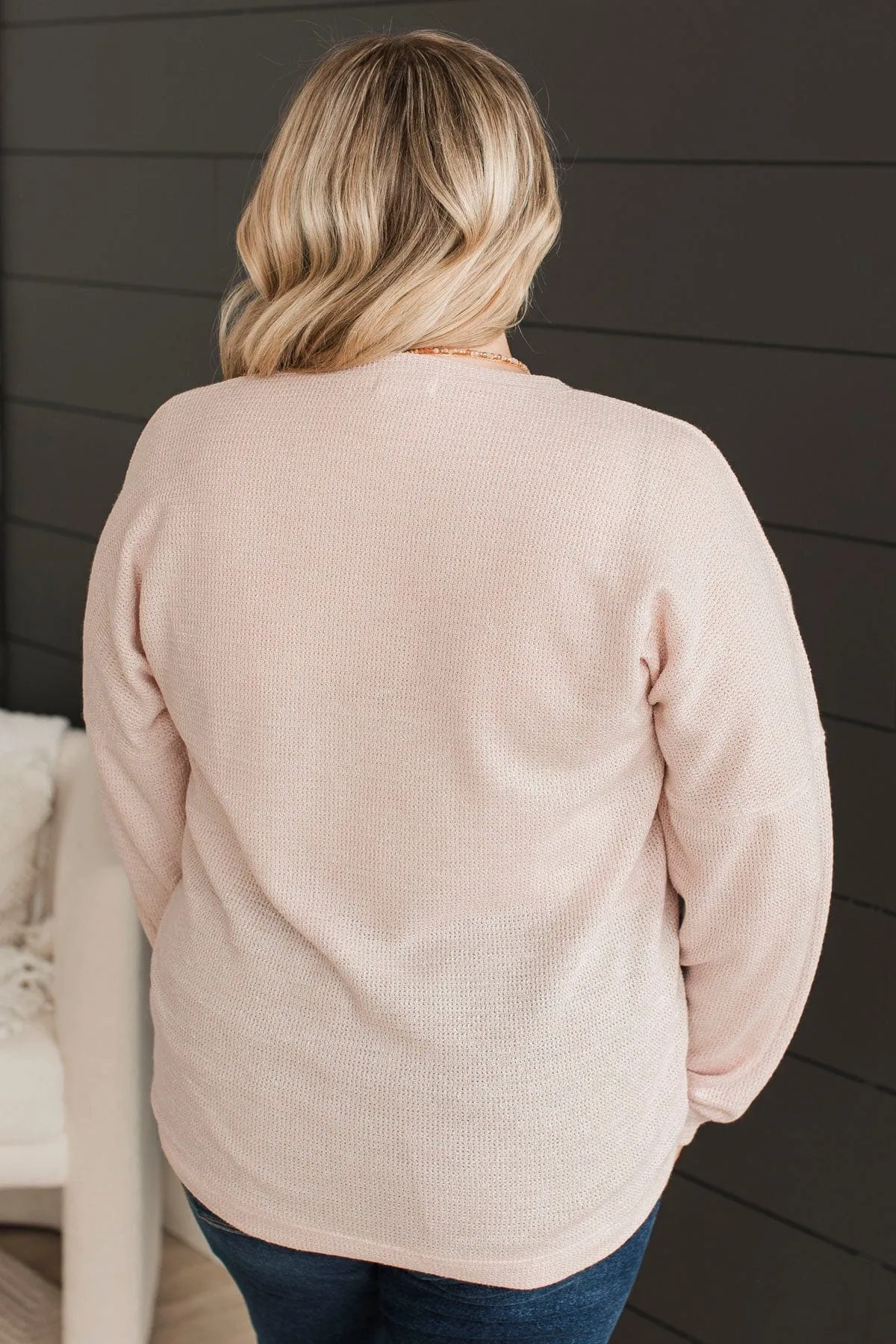 Knit Henley Top in Blush - Simple Delights.