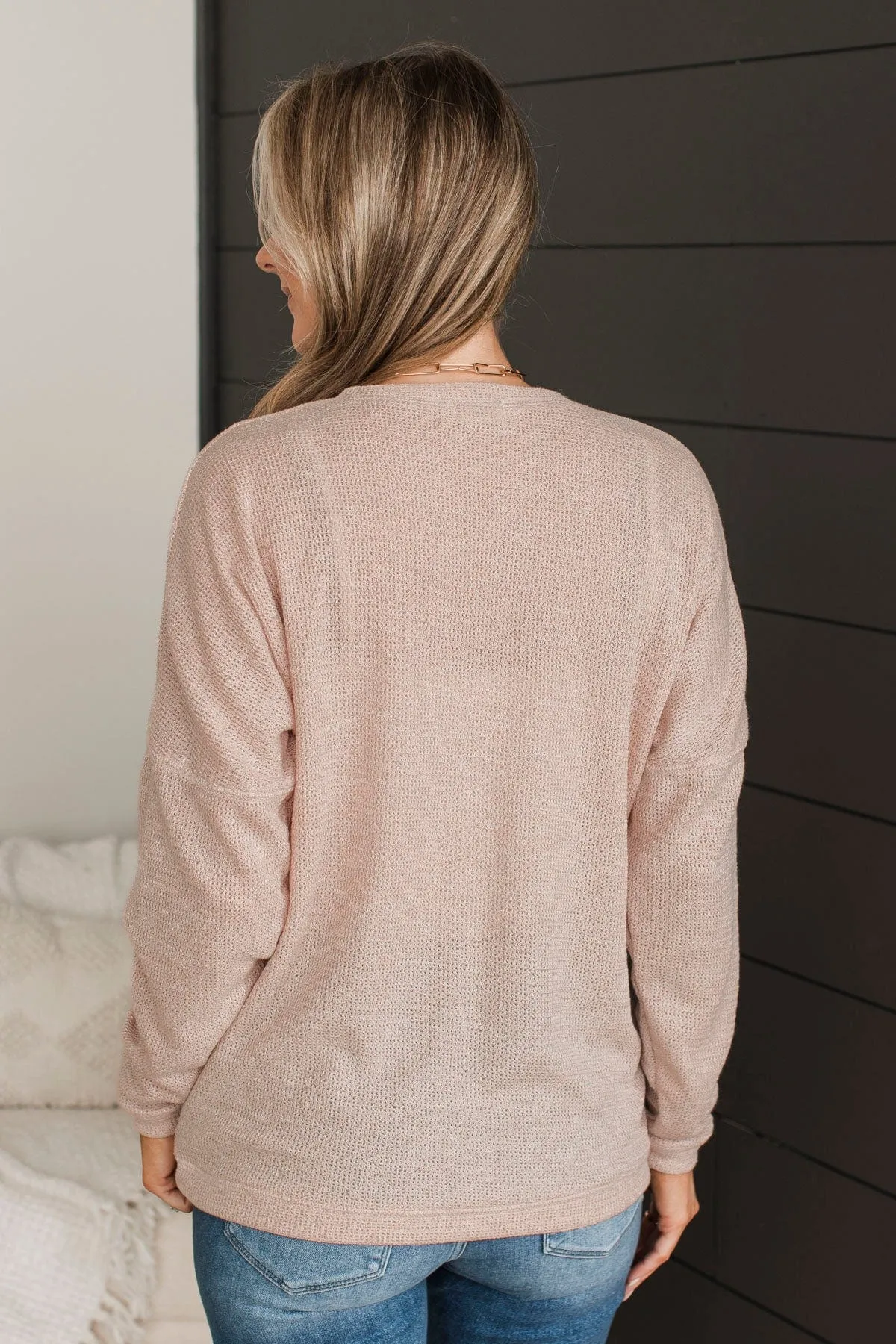 Knit Henley Top in Blush - Simple Delights.