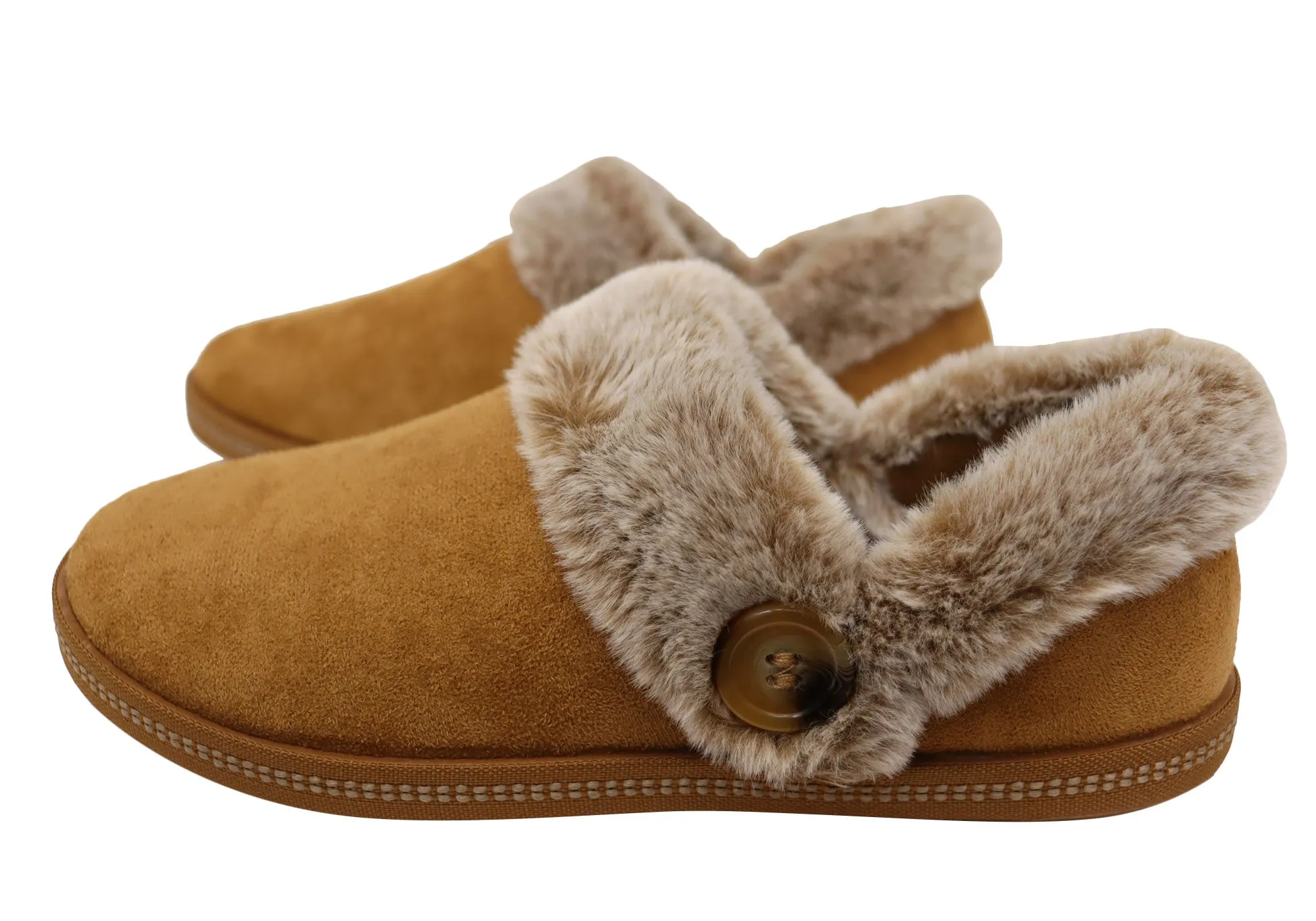 Skechers Womens Cozy Campfire Fresh Toast Comfort Indoor Slippers