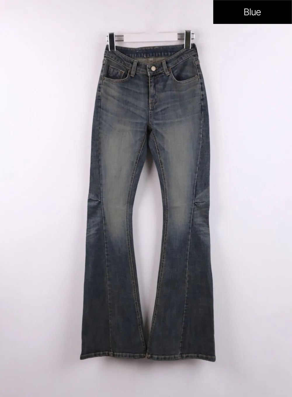 Slim Bootcut High Waist Jeans - Washed Denim CF407