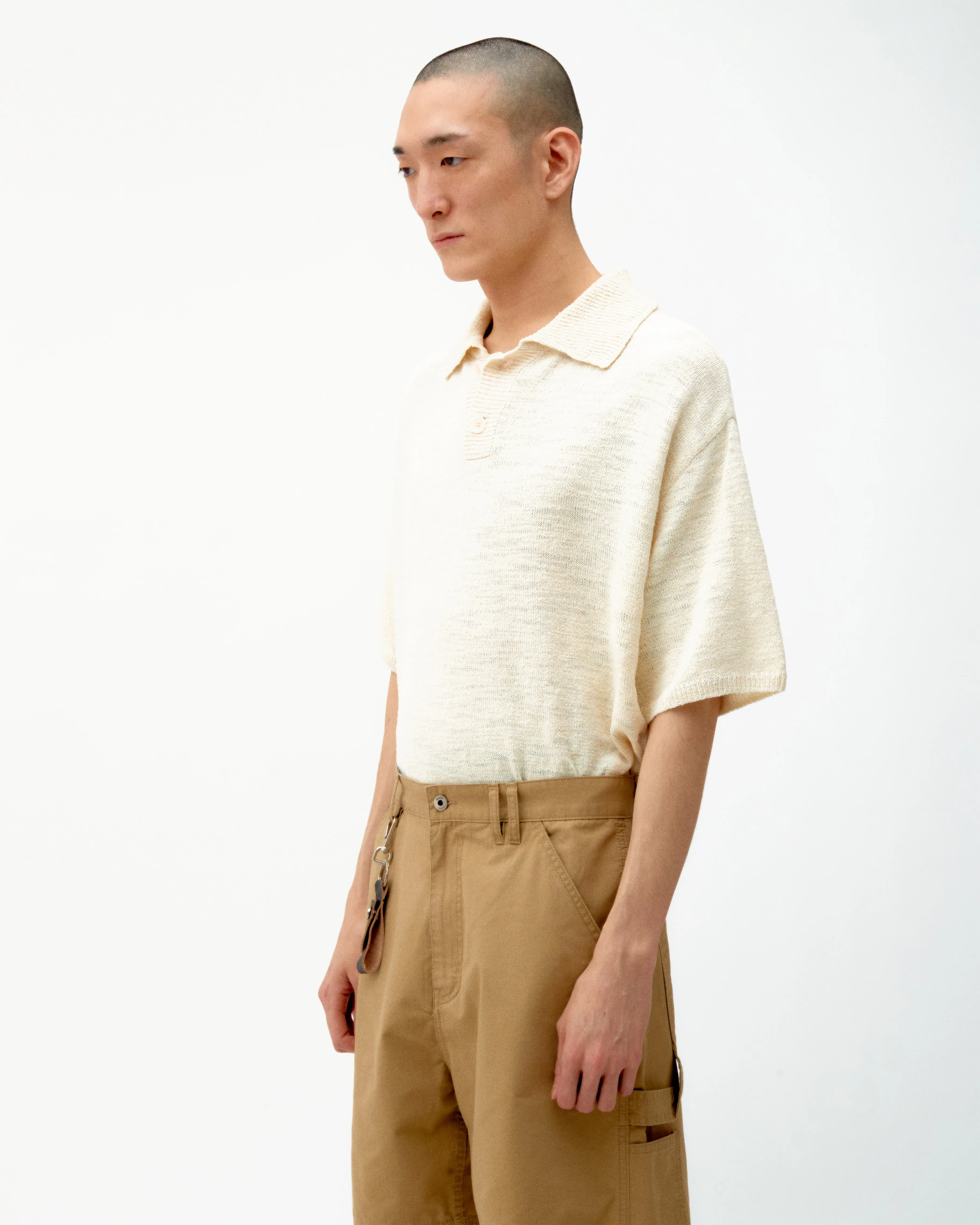 SLUB POLO KNIT - MELAGNE CREAM