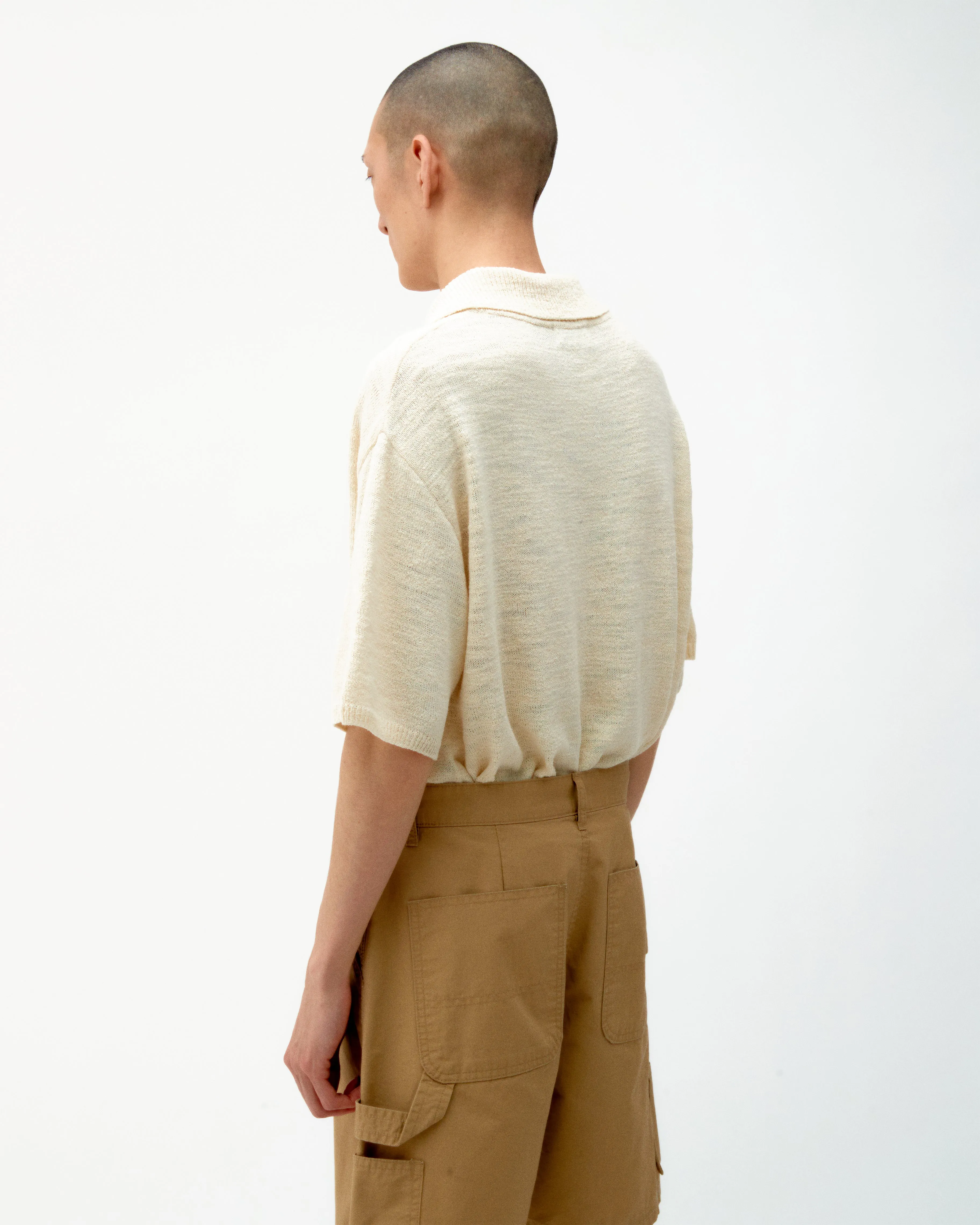 SLUB POLO KNIT - MELAGNE CREAM