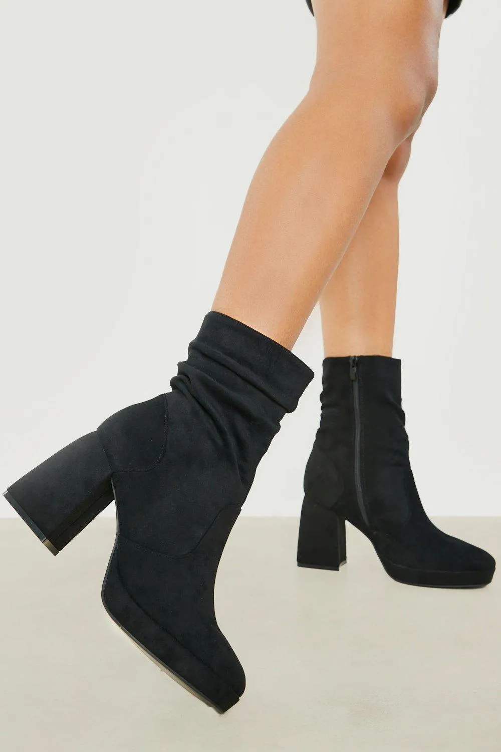 Sock Detail Platform Boots