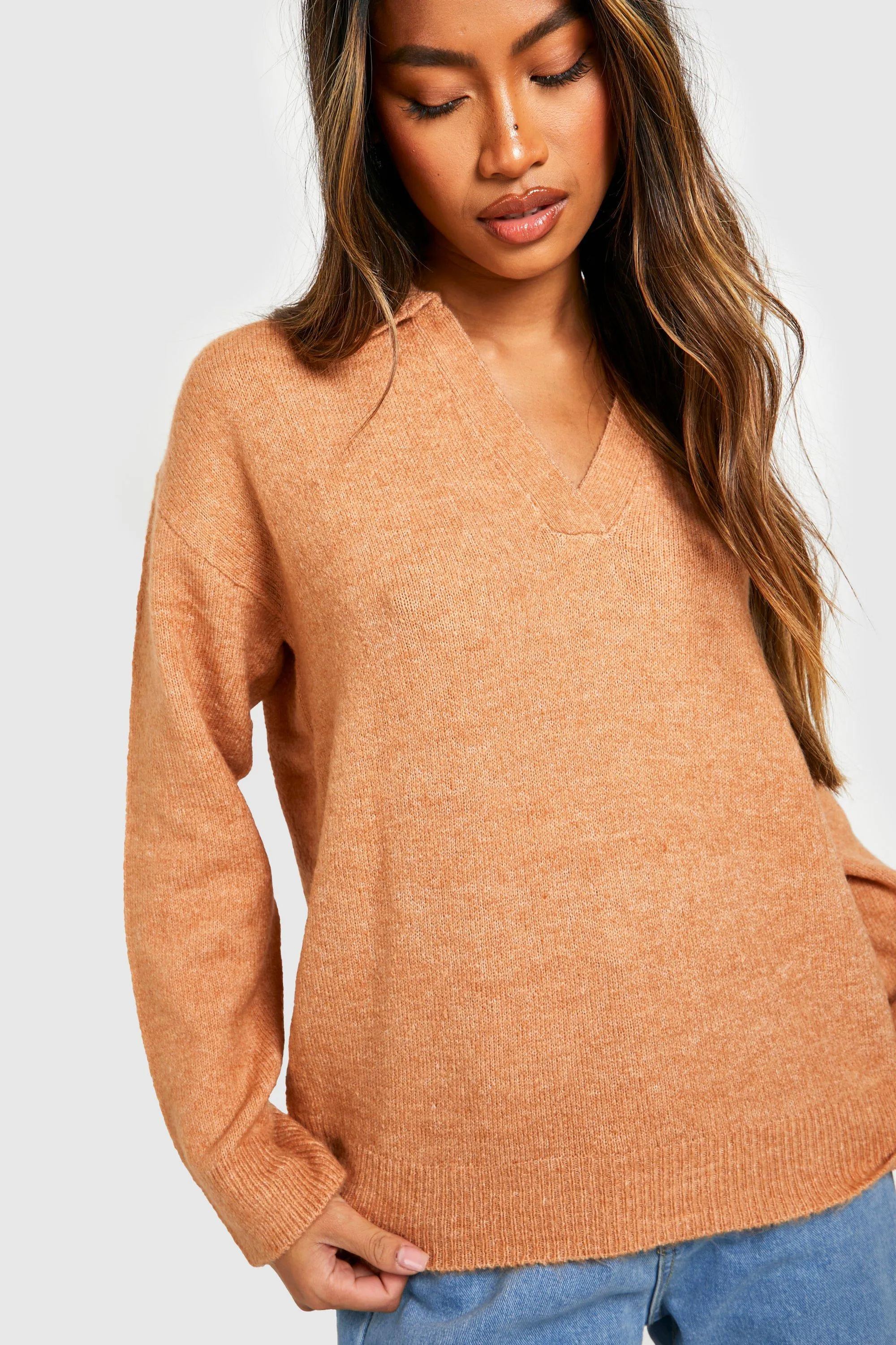 Soft Knit Collared Jumper - Shop Jumpers & Cardigans on boohoo