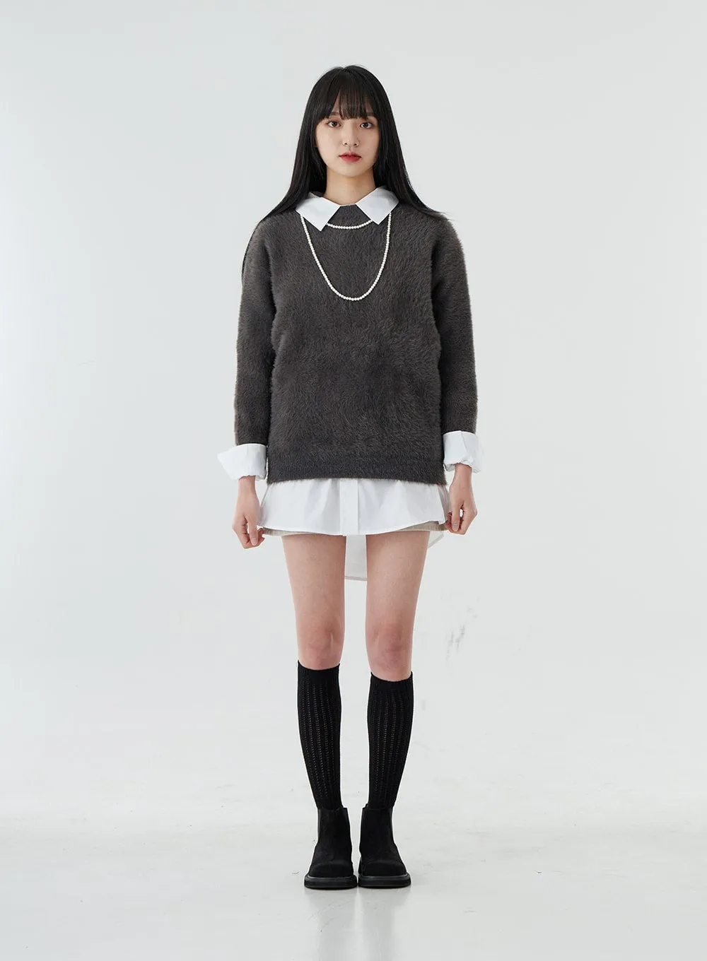 Round Neck Sweater Knitwear O028