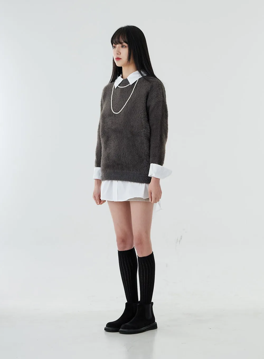 Round Neck Sweater Knitwear O028