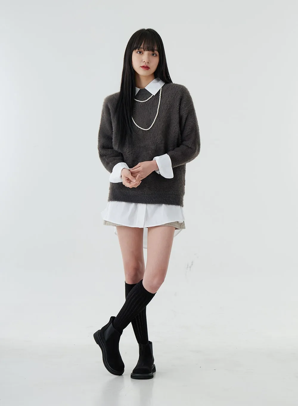 Round Neck Sweater Knitwear O028