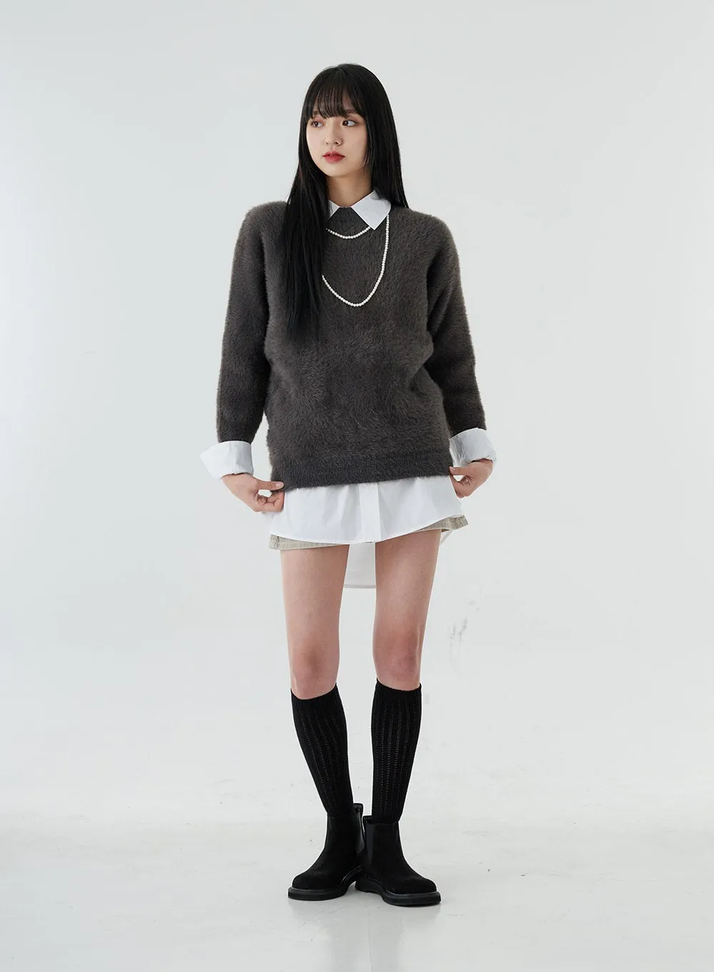 Round Neck Sweater Knitwear O028