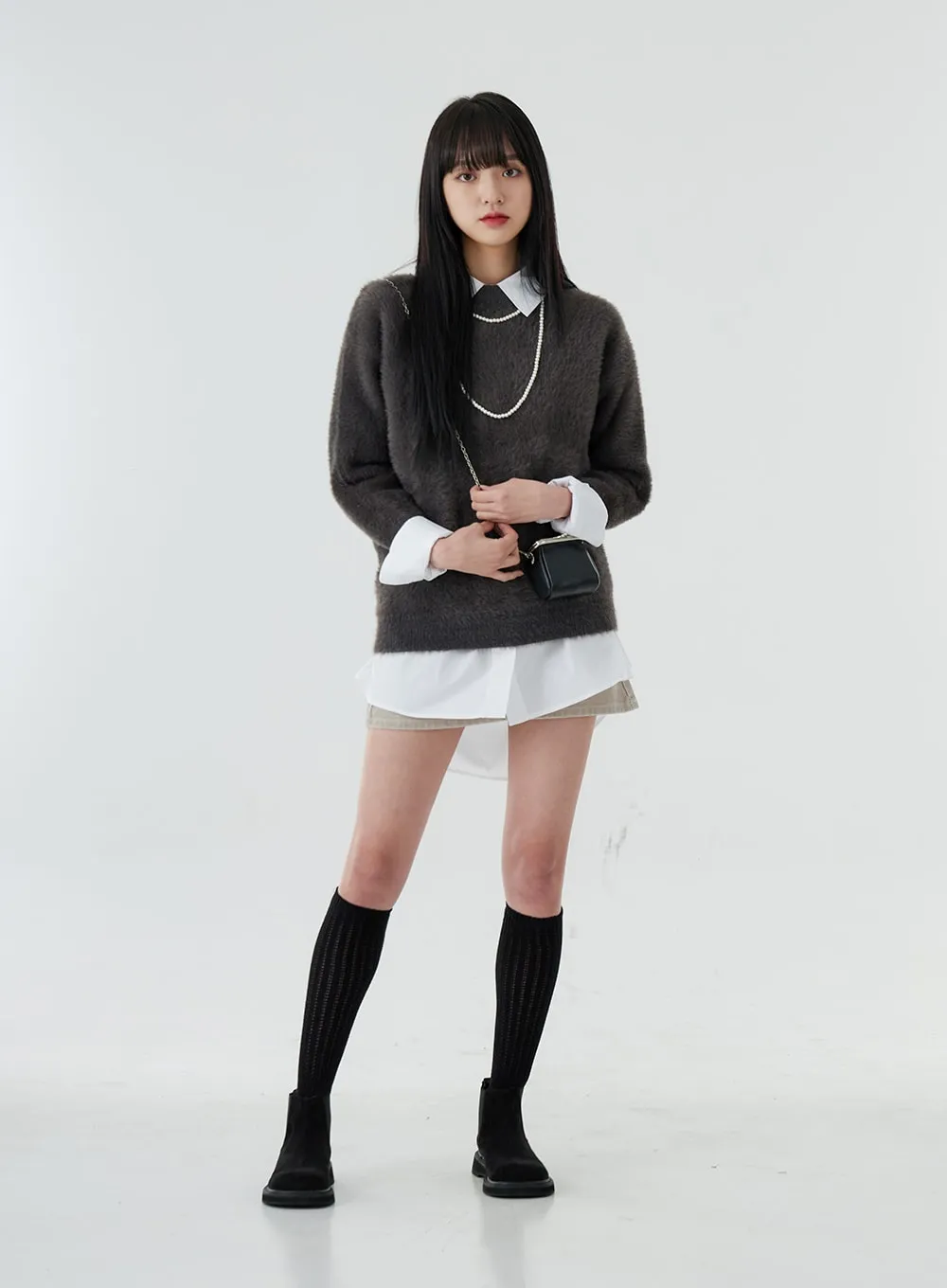 Round Neck Sweater Knitwear O028