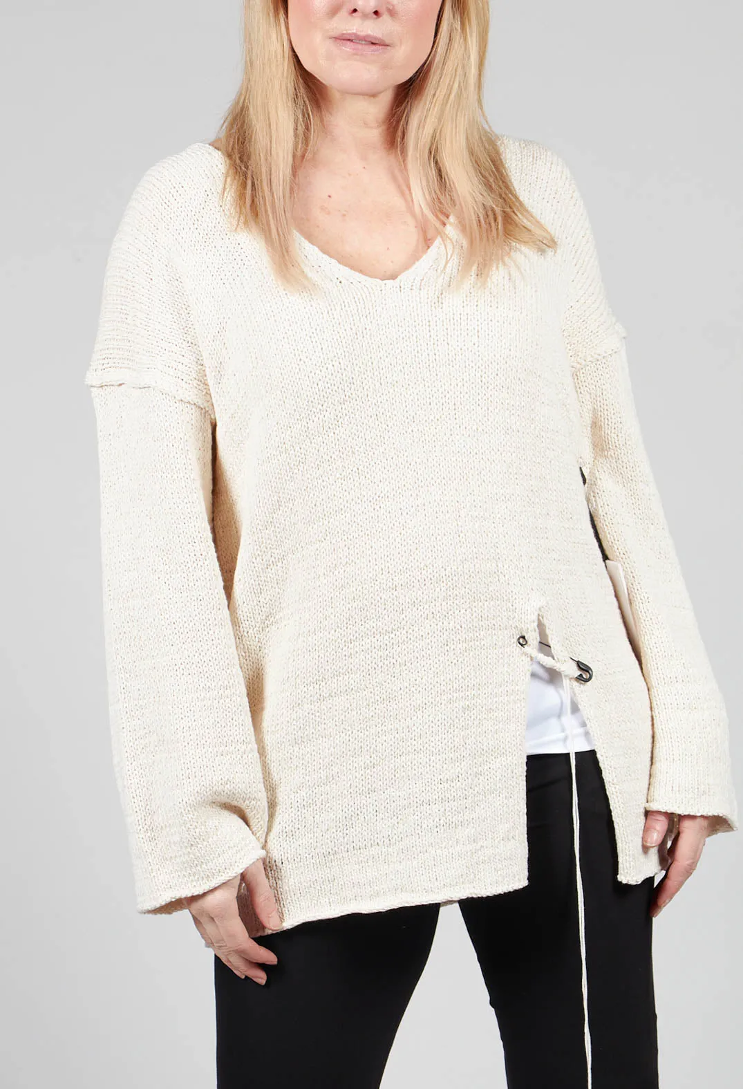 Soft White V Neck Knit