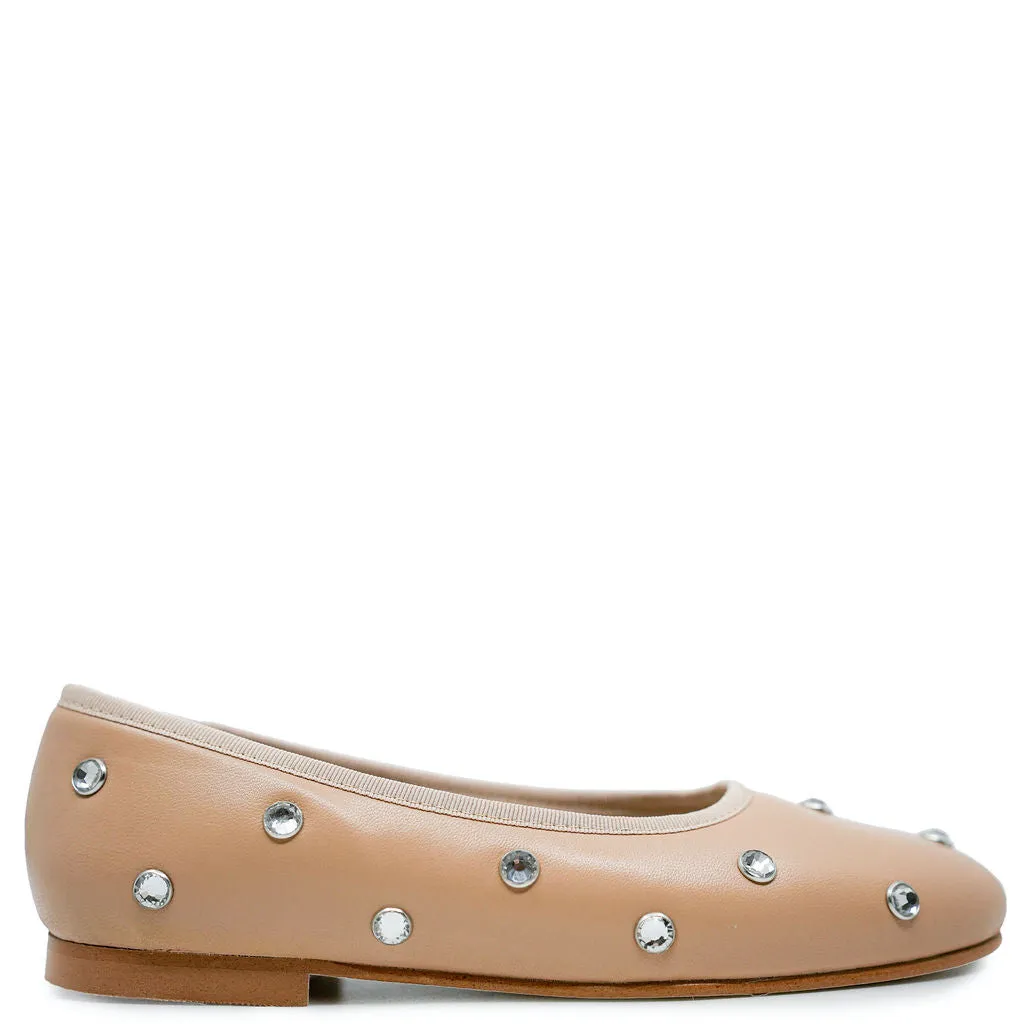 Spain+Co Nude Embellished Flat