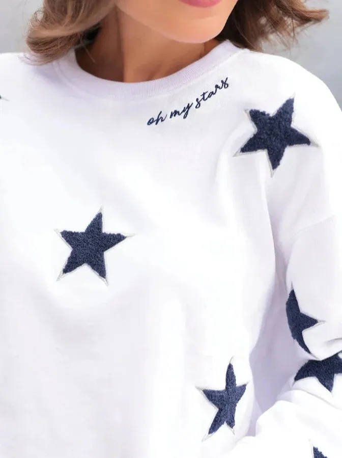 Starry Night Sky Pullover Sweatshirt