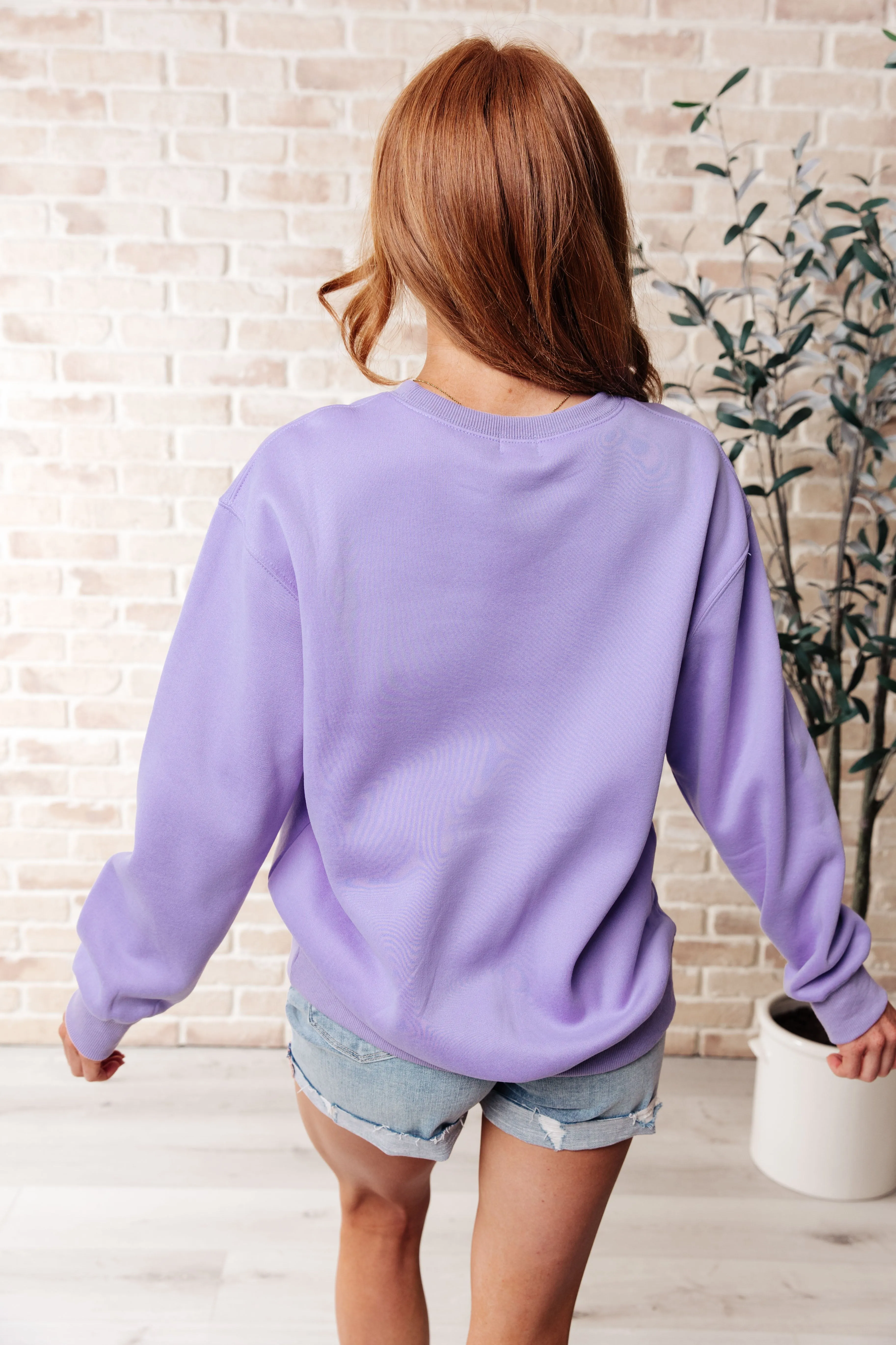 Periwinkle Scuba Sweatshirt Stay Delulu