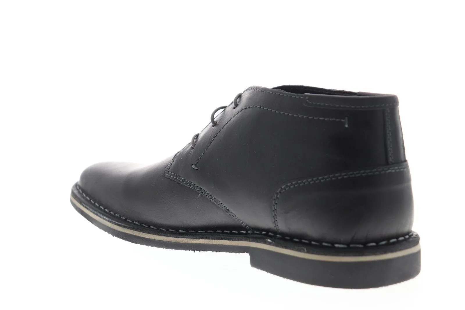 Steve Madden Black Leather Lace Up Chukka Boots for Men