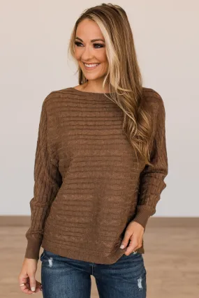 Mocha Stand Out Knit Top