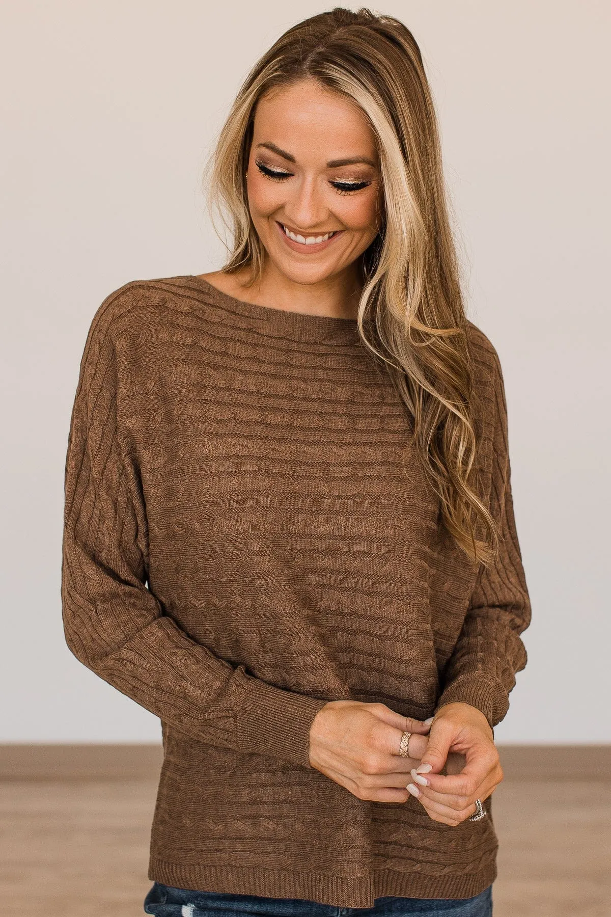 Mocha Stand Out Knit Top