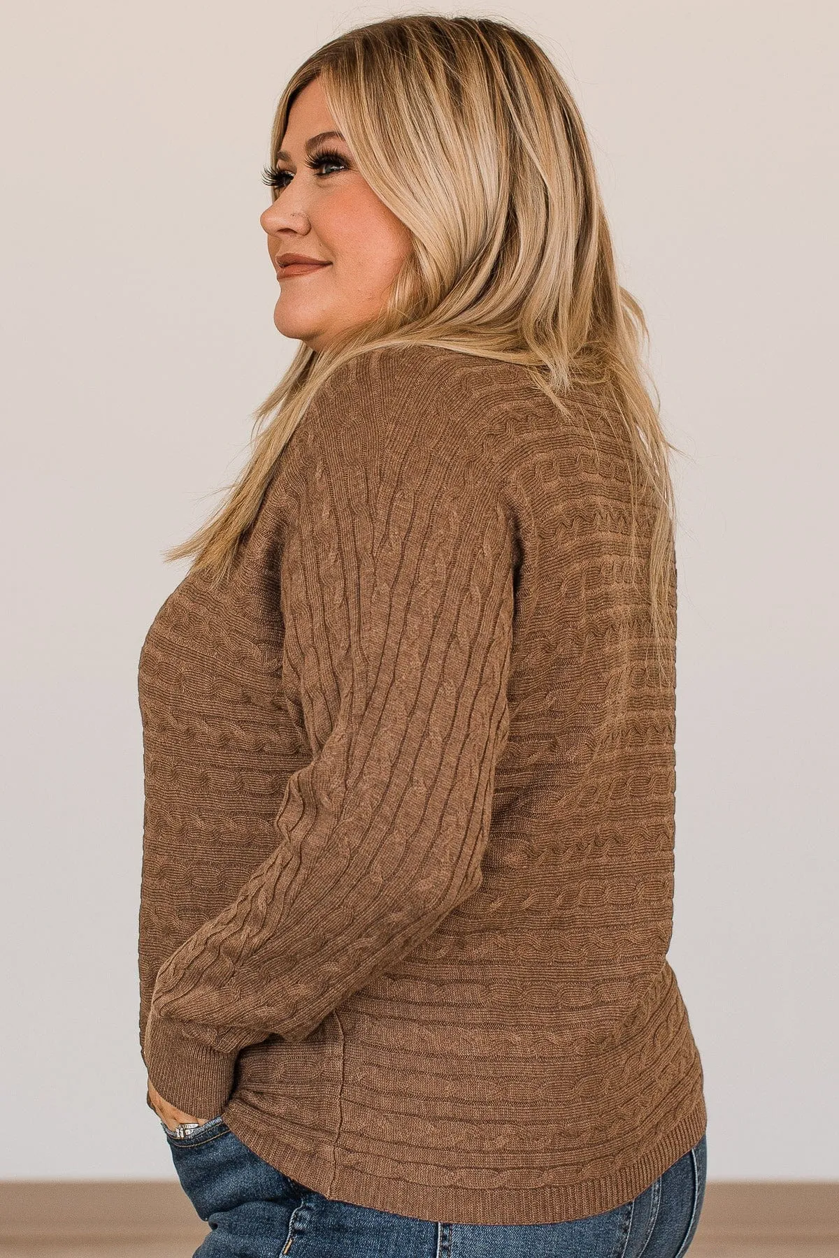 Mocha Stand Out Knit Top