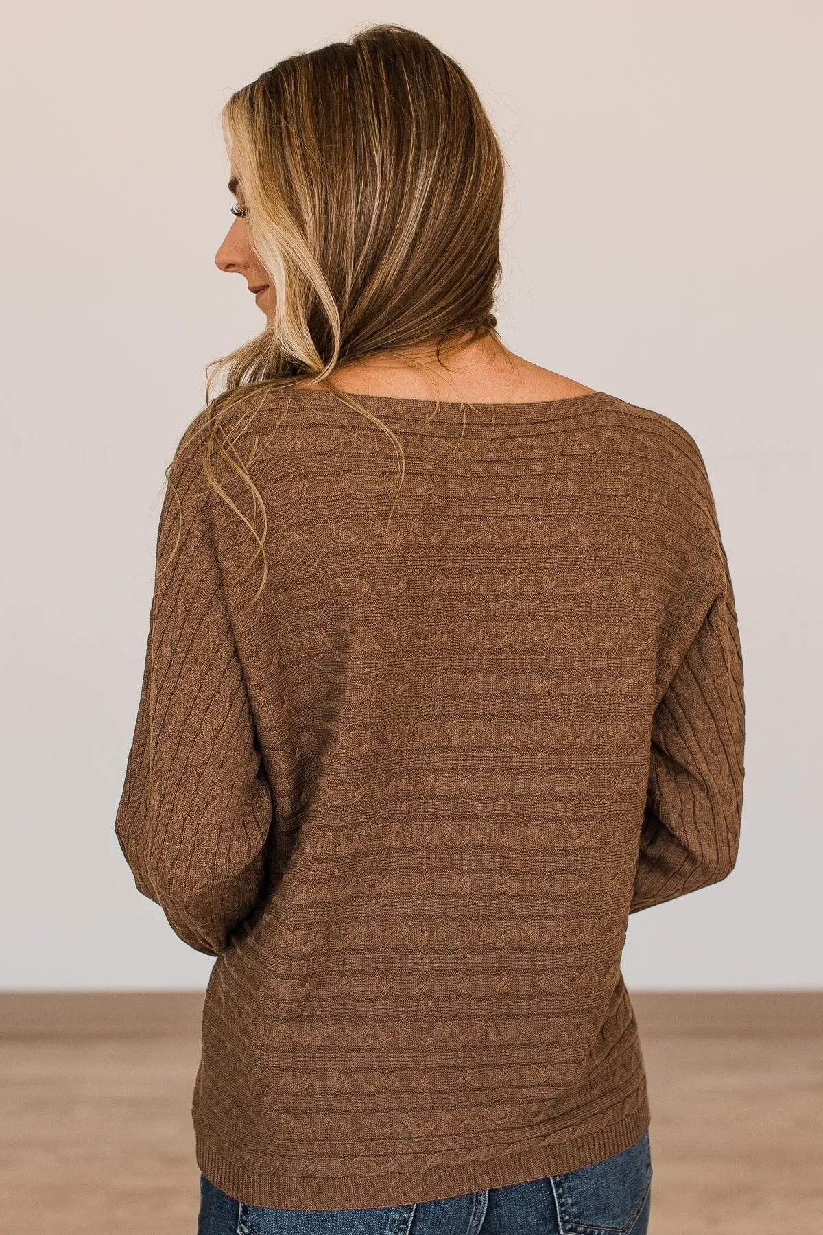 Mocha Stand Out Knit Top