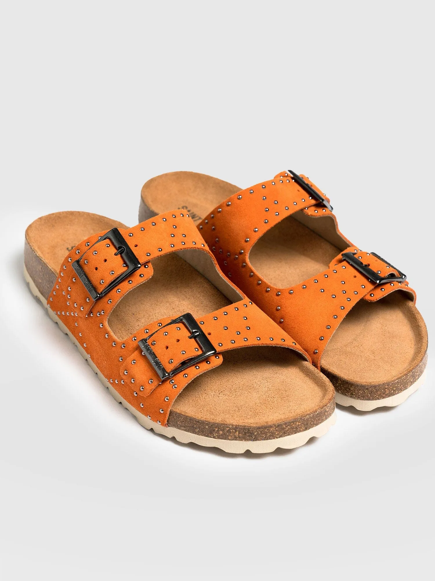 Studded Sutton Slides - Orange