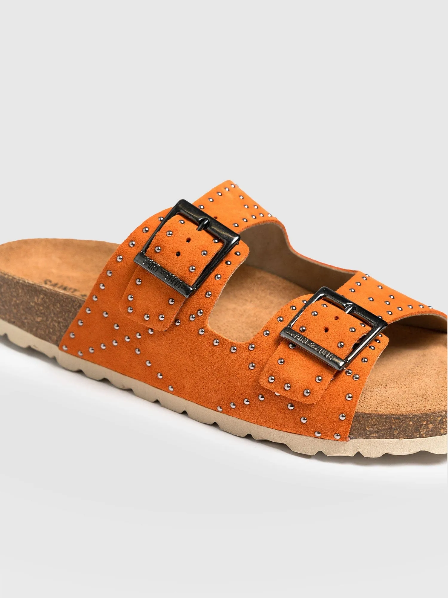 Studded Sutton Slides - Orange