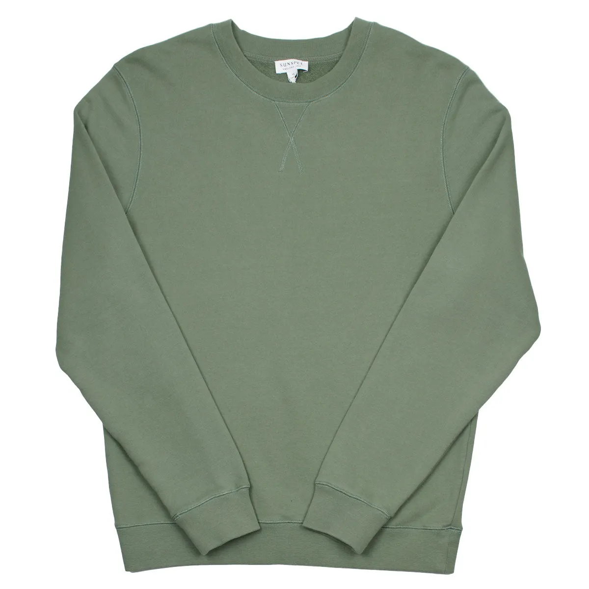 Sunspel Loopback Sweatshirt Light Khaki - Shop Now