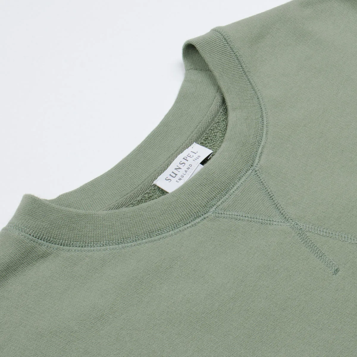 Sunspel Loopback Sweatshirt Light Khaki - Shop Now