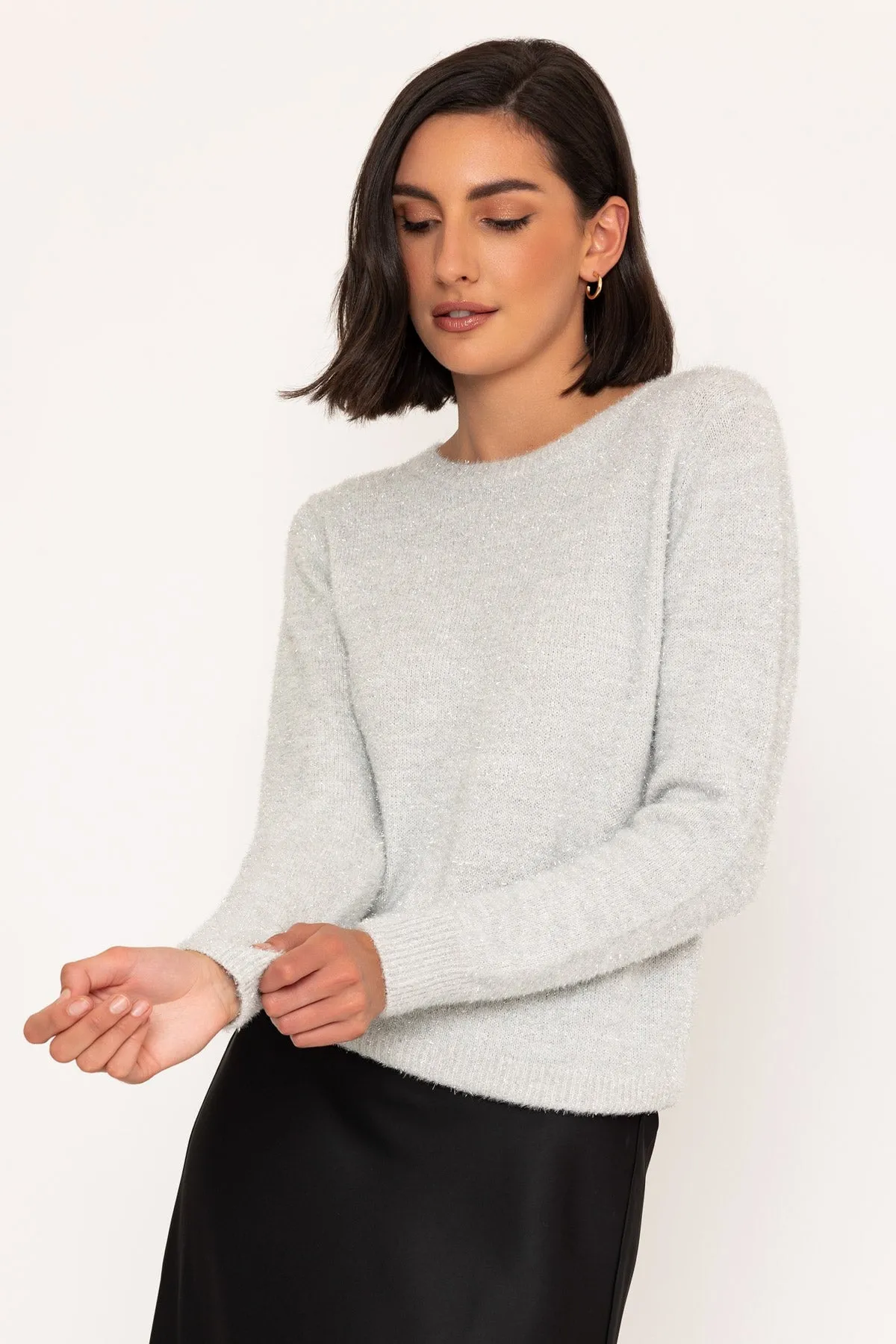 Super Soft Sparkle Knit Jumper in White