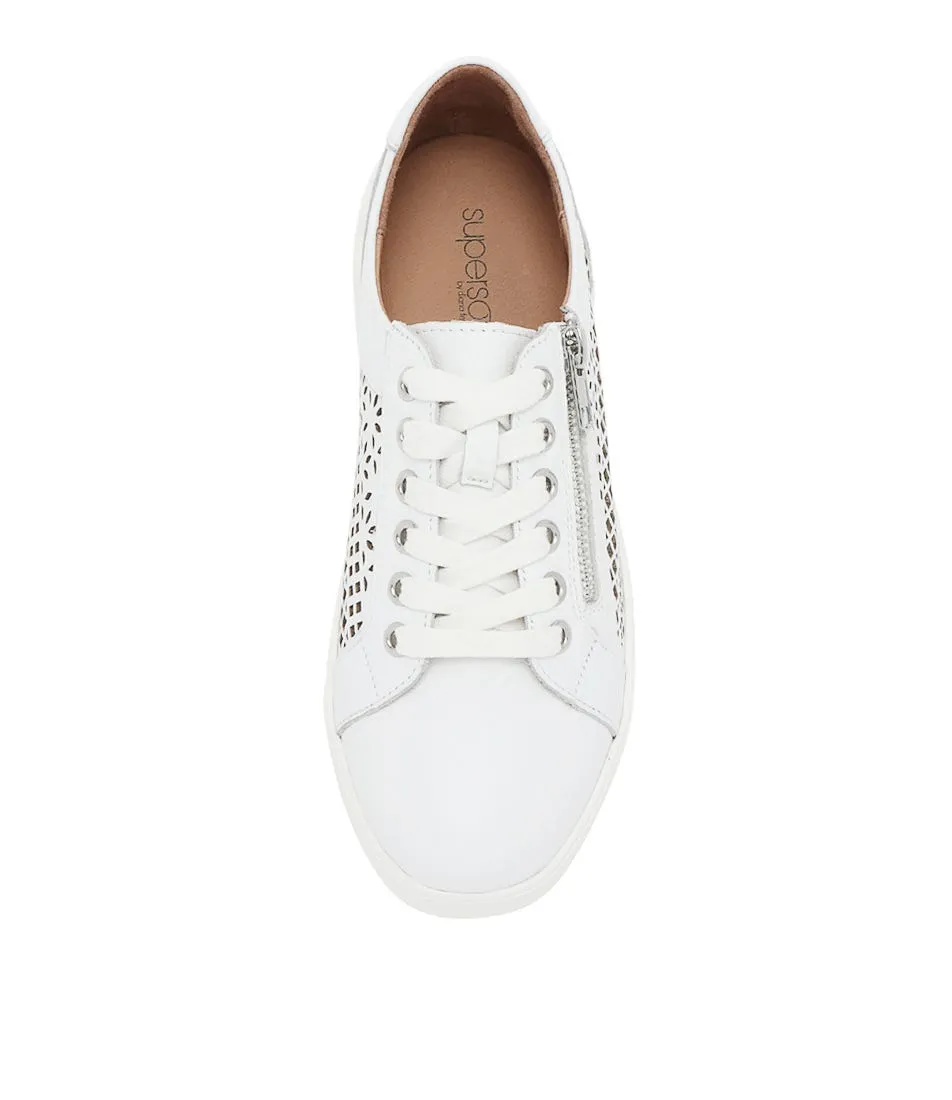 SUPERSOFT Zamel White Leather Sneakers