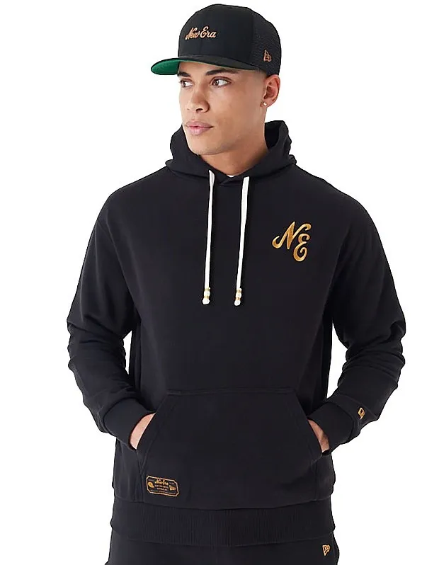 sweatshirt New Era Script Logo Oversized Hoody - Black/Metallic Gold