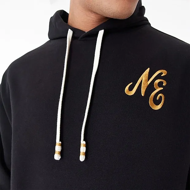 sweatshirt New Era Script Logo Oversized Hoody - Black/Metallic Gold