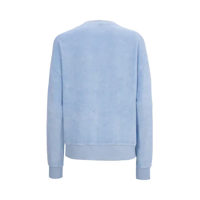 SWEATSHIRT STARDUST Woman Terry Embossed Light Blue 