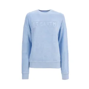 SWEATSHIRT STARDUST Woman Terry Embossed Light Blue 