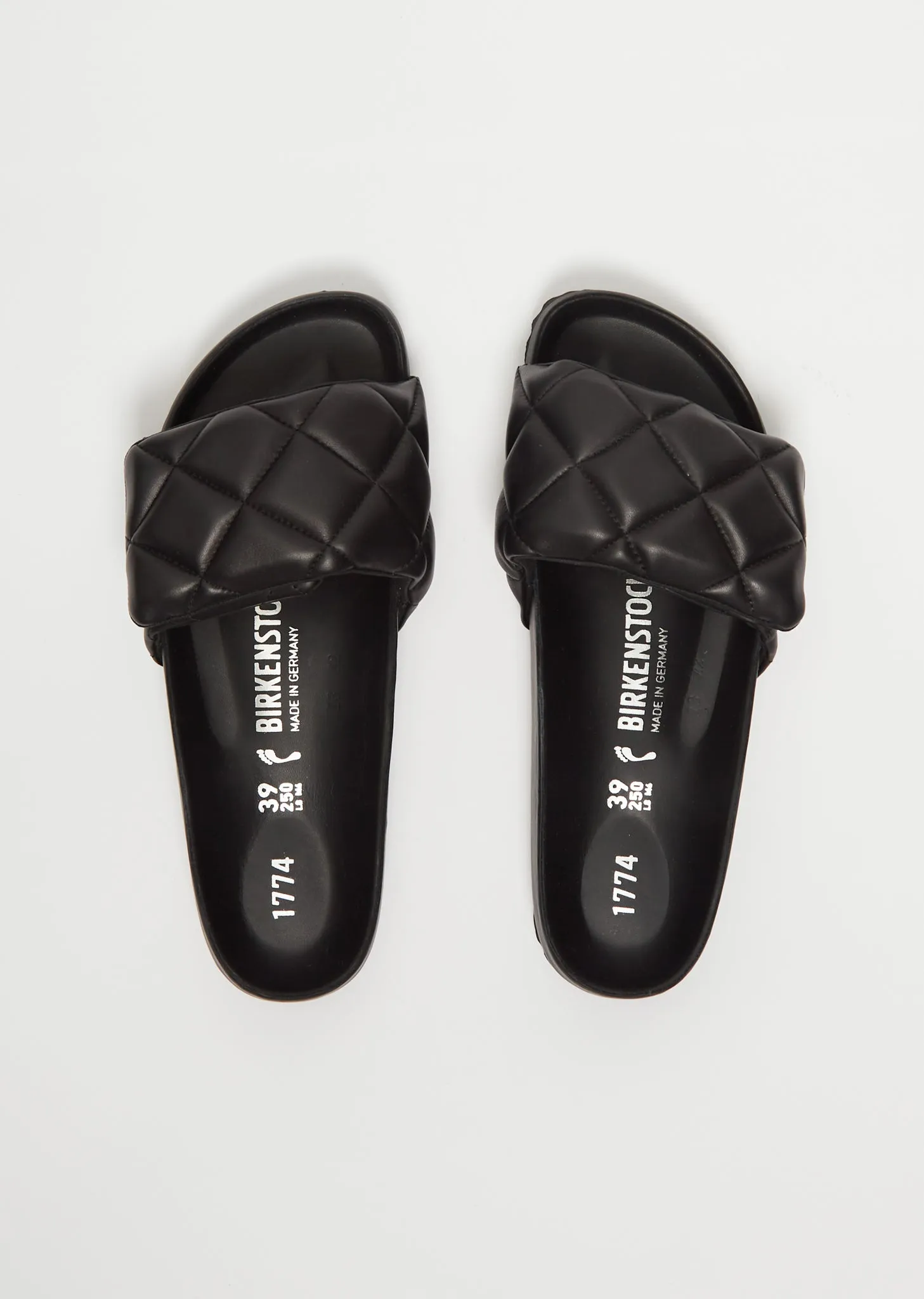 Sylt Padded Leather Slides — Black