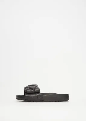 Sylt Padded Leather Slides — Black