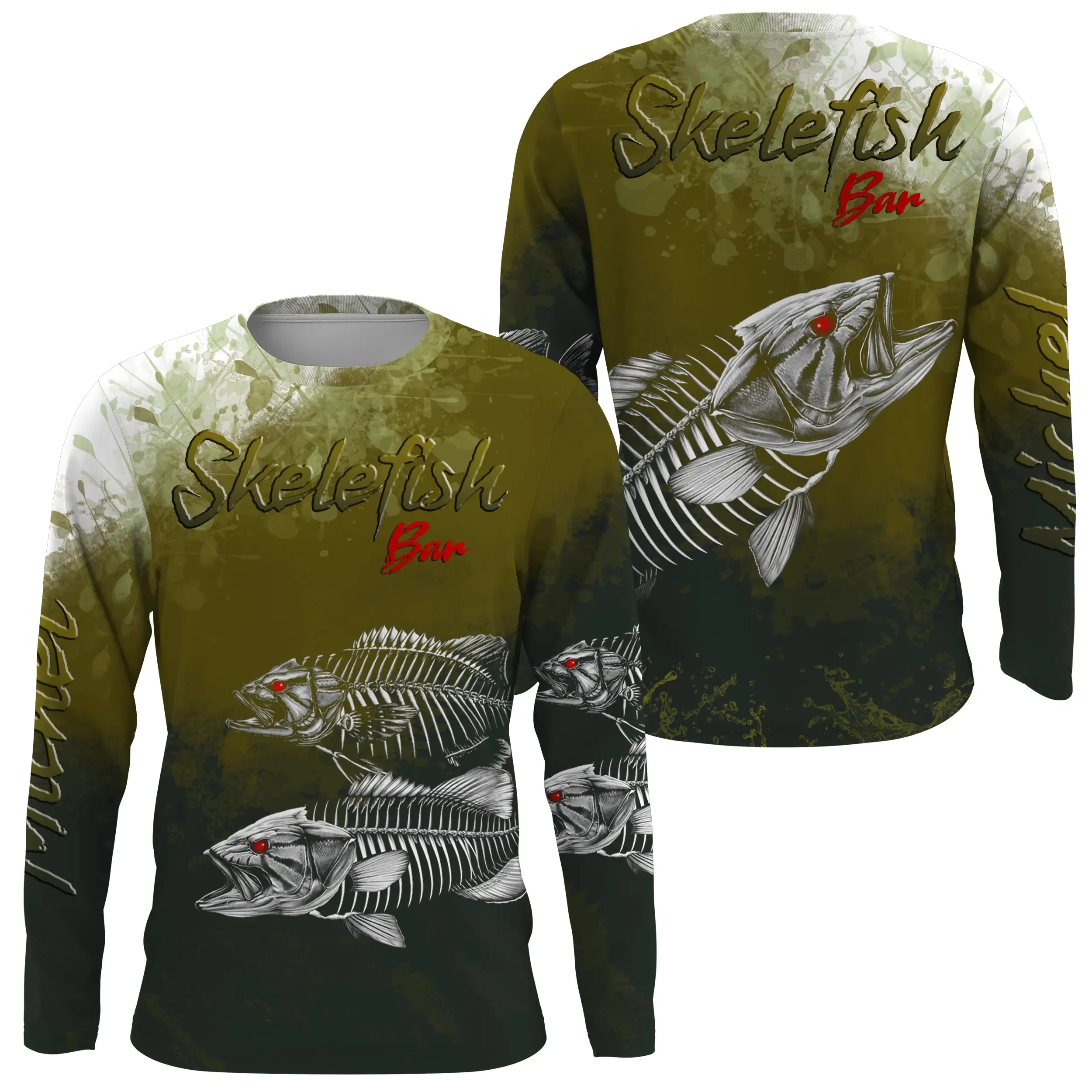 Custom Anti-UV T-Shirt for Fishing, Unique Fisherman Gift, Skelefish Bar - CT30072226