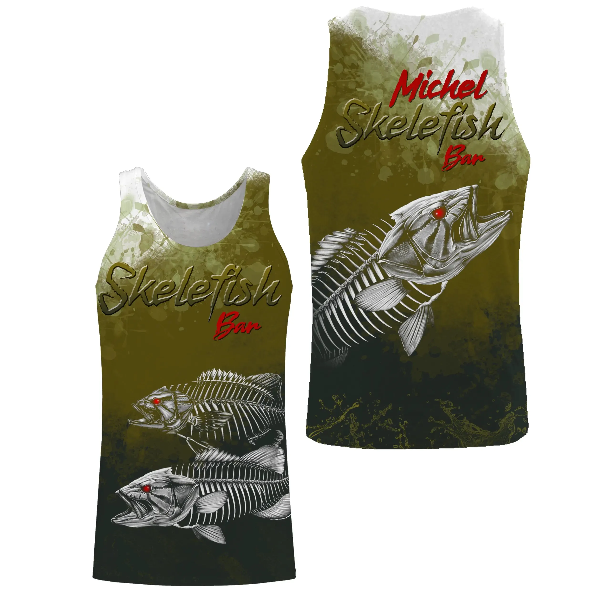 Custom Anti-UV T-Shirt for Fishing, Unique Fisherman Gift, Skelefish Bar - CT30072226